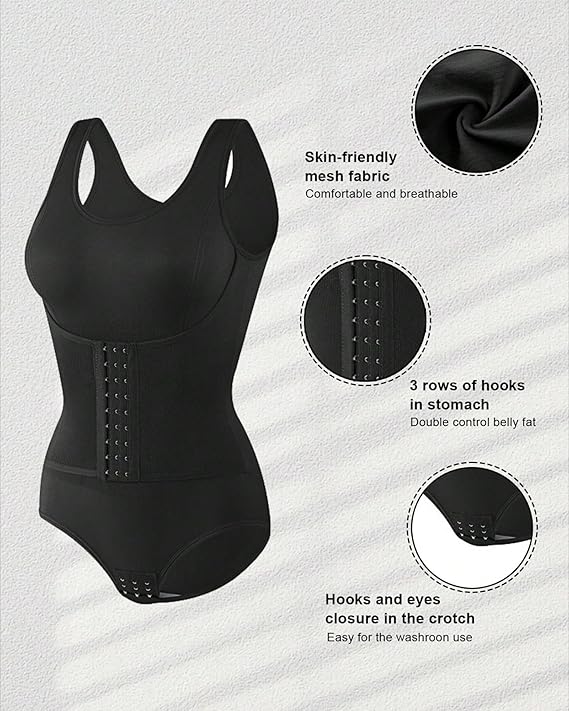 Solvio postpartum bodysuit with three adjustable hook rows